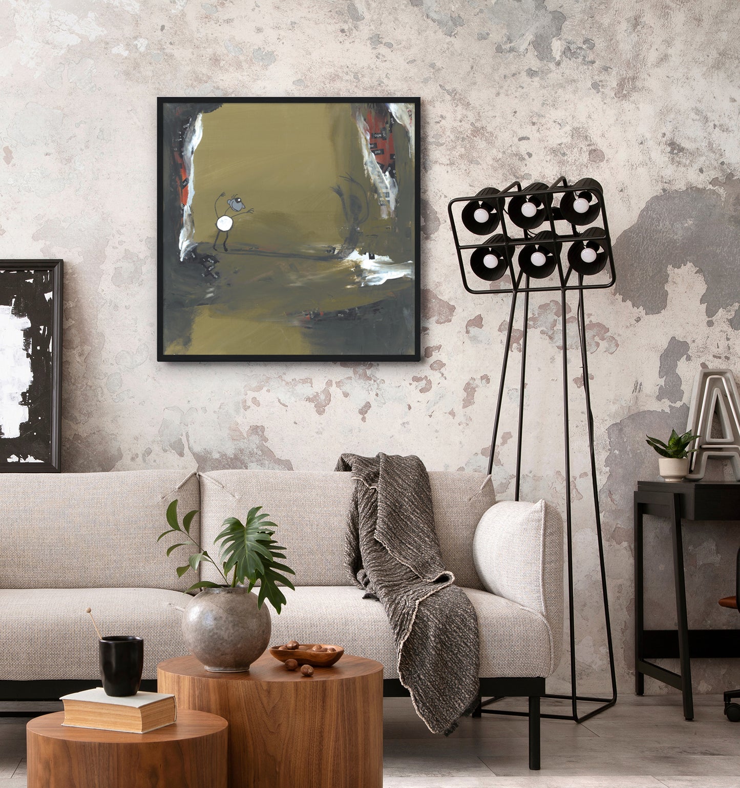 Monx #16 - Premium Poster mit Holzrahmen 50x50cm
