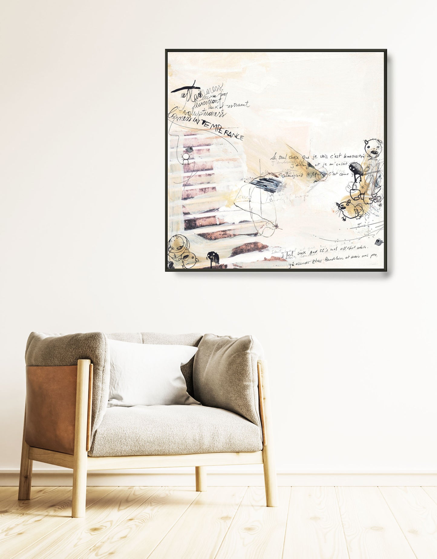 Monx #111 Poster mit Metallrahmen 70x70 cm