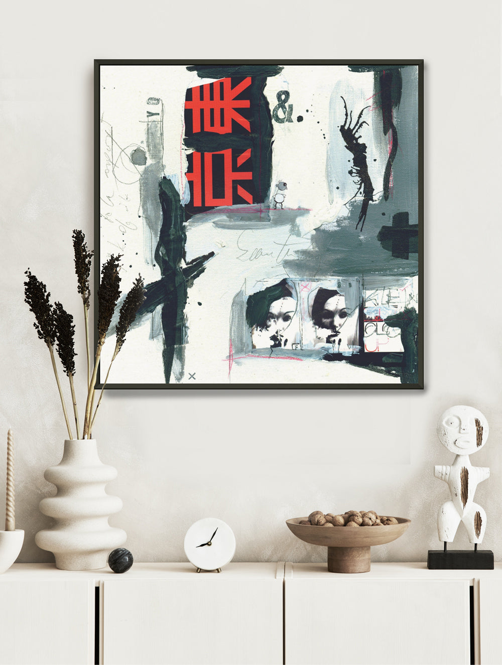 Monx #32- Premium Poster mit Holzrahmen 50x50cm