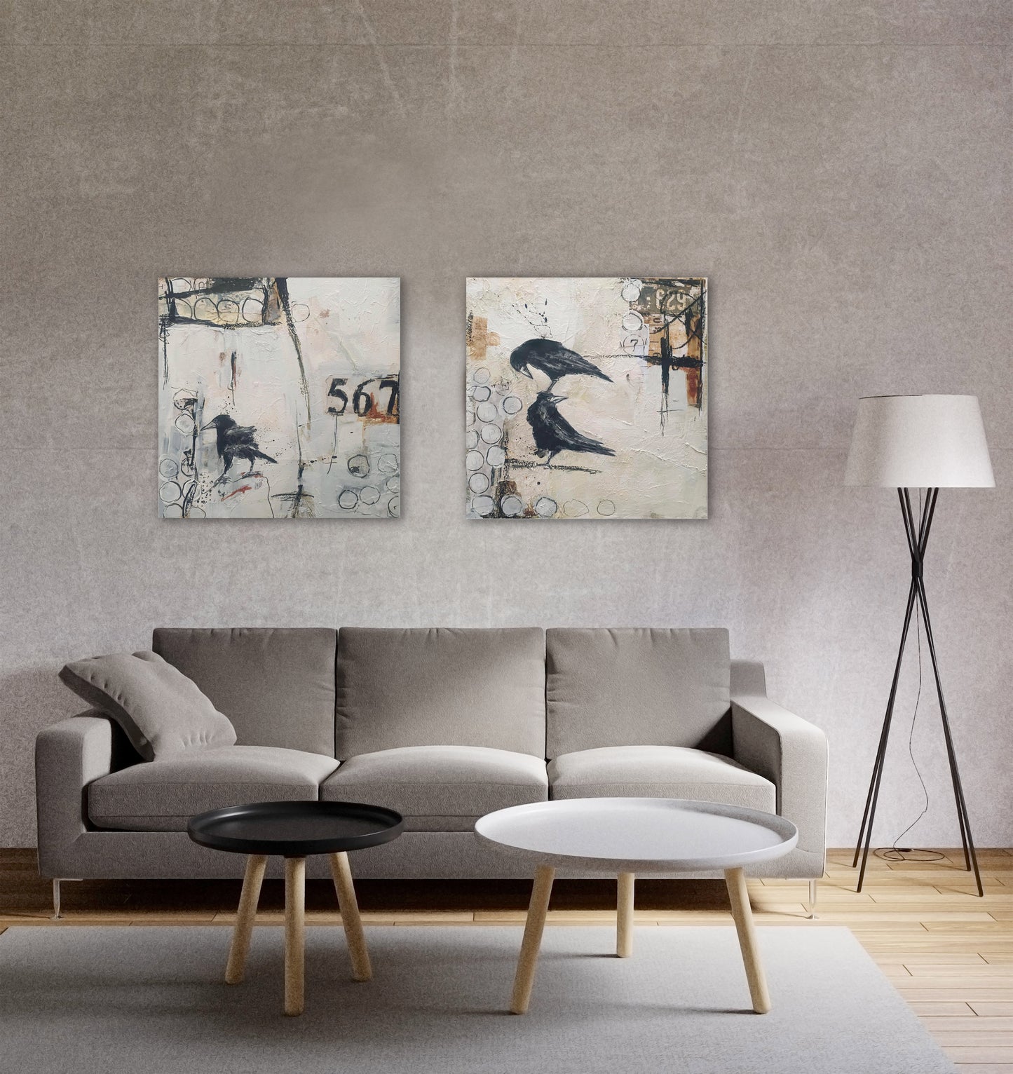 Serie "Crow" No. 2 (von3) Fine Art Kunstdruck – 50x50cm - Signiert und Limitiert