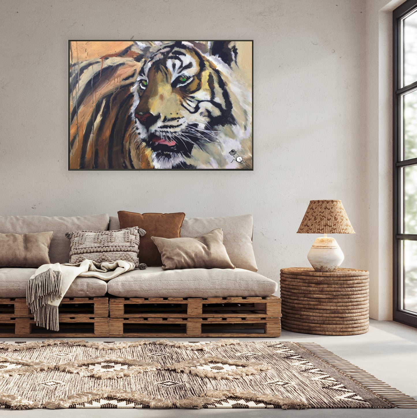 Tom der Tiger - Premium Poster mit Metallrahmen 70x100 cm
