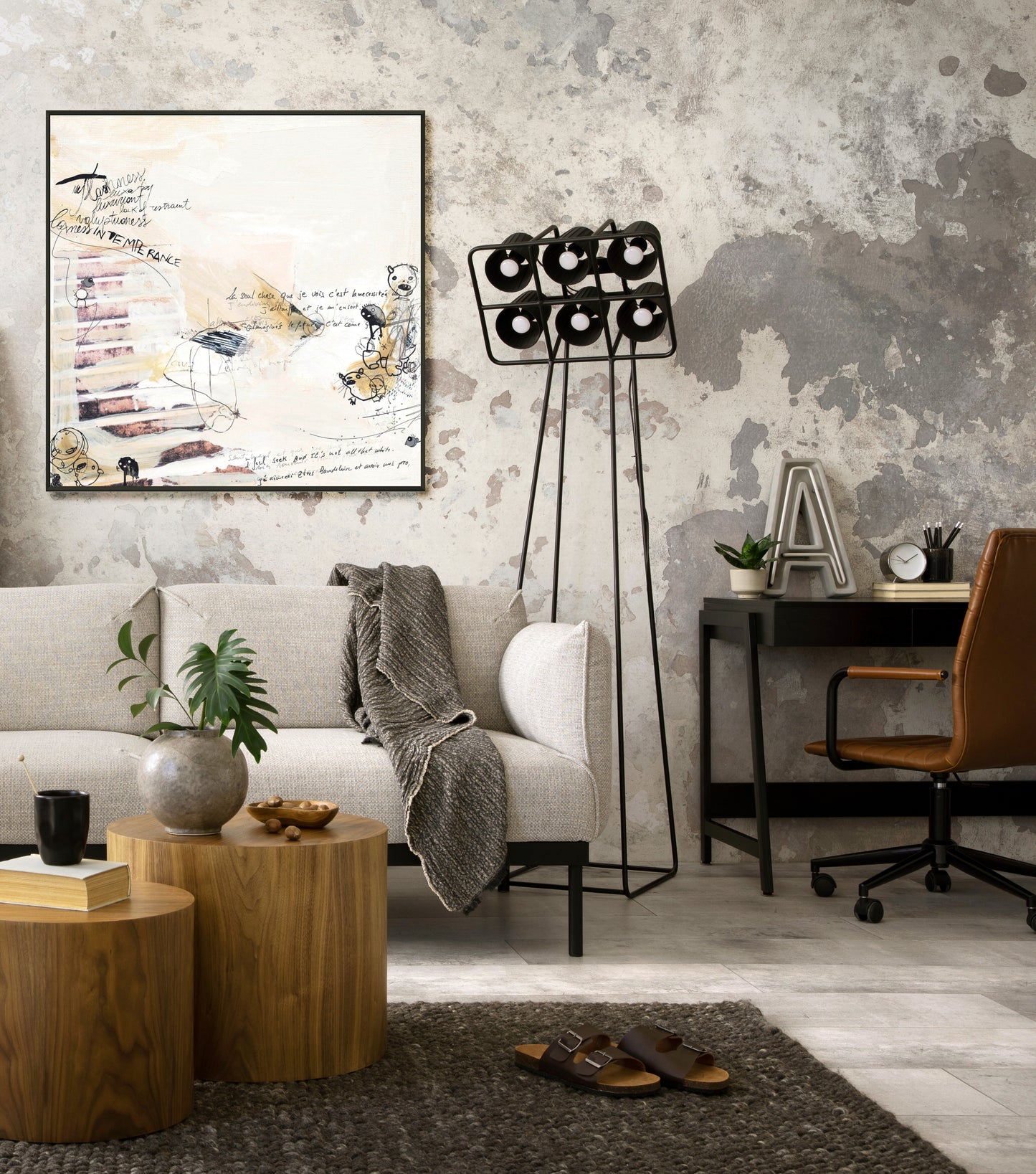 Monx #111 Poster mit Metallrahmen 70x70 cm