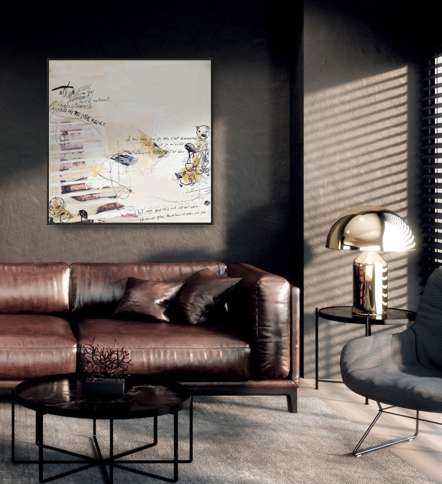 Monx #111 Poster mit Metallrahmen 70x70 cm