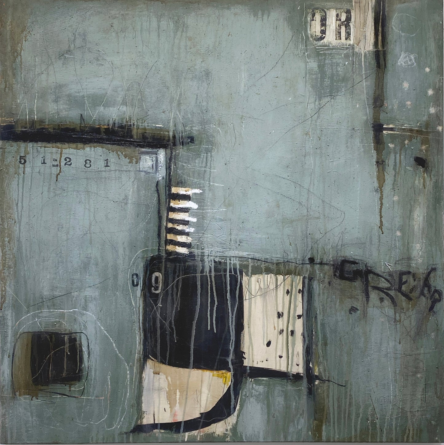 untitled  -  acrylics and mixed media on canvas 100 x 100 x 4,5cm