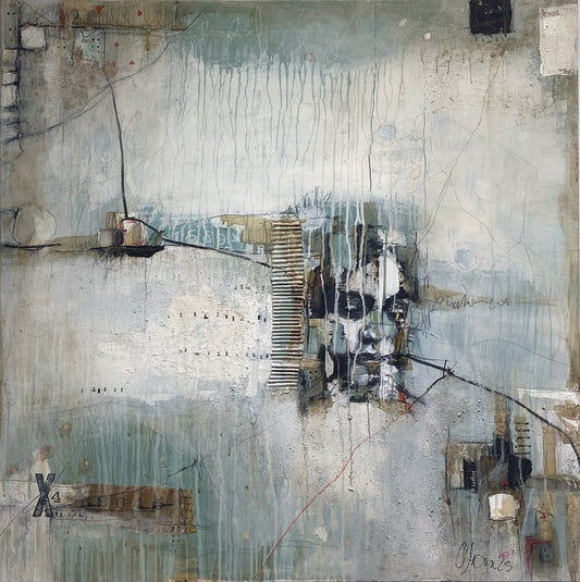 untitled  -  acrylics and mixed media on canvas 100 x 100 x 4,5cm