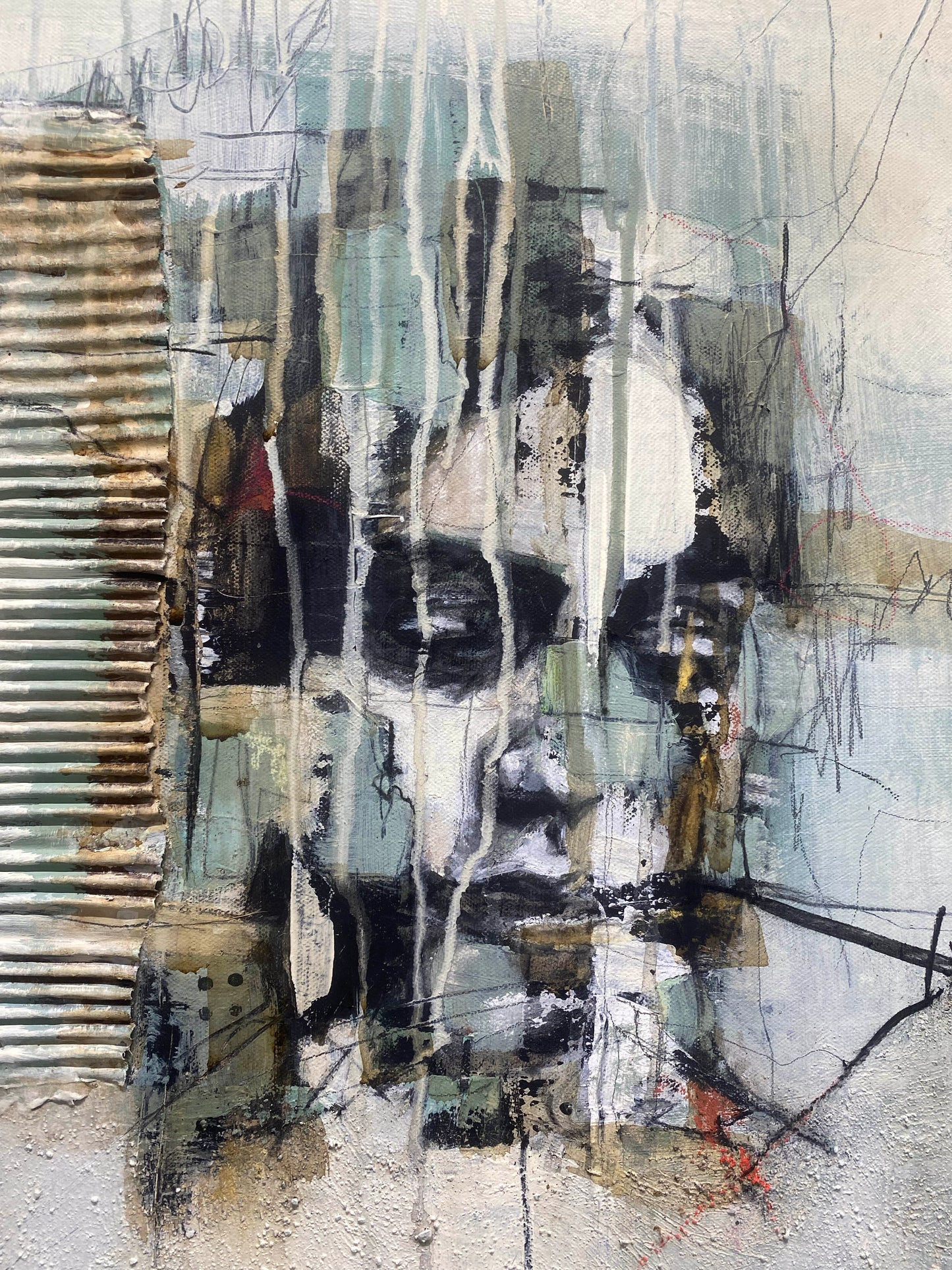 untitled  -  acrylics and mixed media on canvas 100 x 100 x 4,5cm