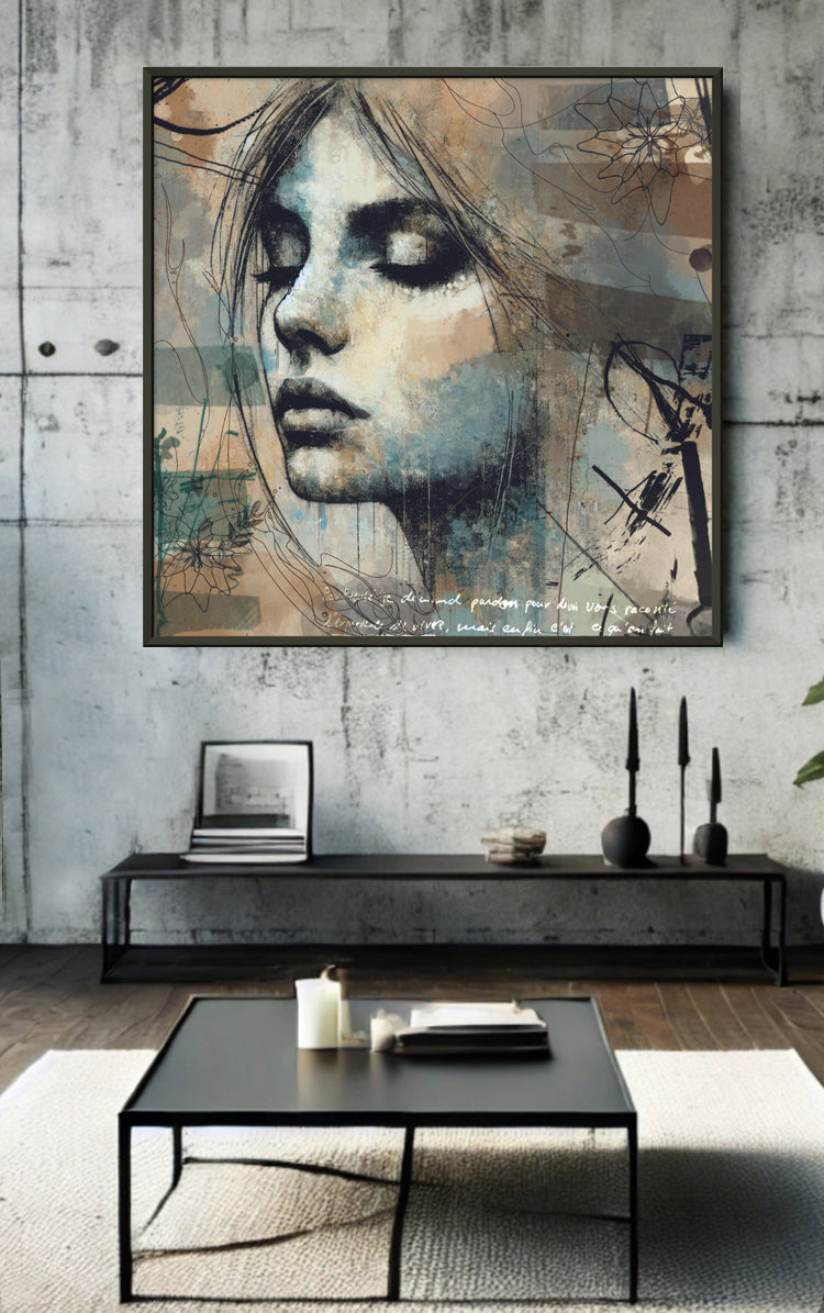 Serie „Reflections of a Digital Age“ No 3 (von 8) - Poster mit Metallrahmen 70x70 cm