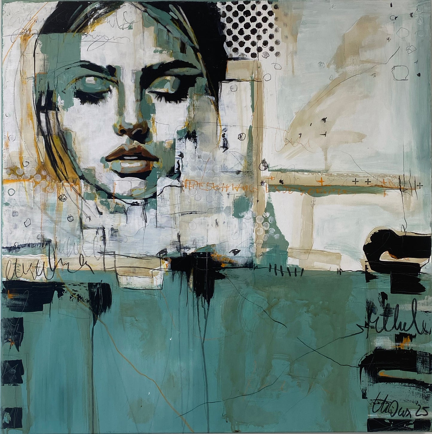 untitled  -  acrylics and mixed media on canvas 100 x 100 x 4,5cm