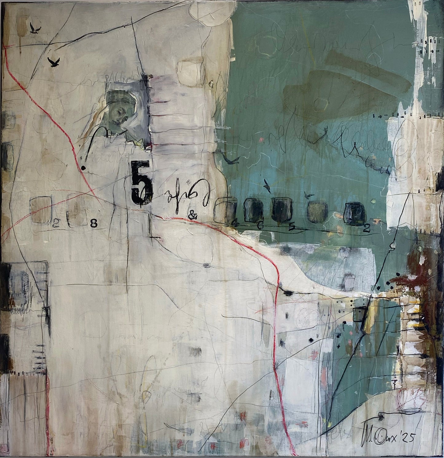 untitled  -  acrylics and mixed media on canvas 100 x 100 x 4,5cm